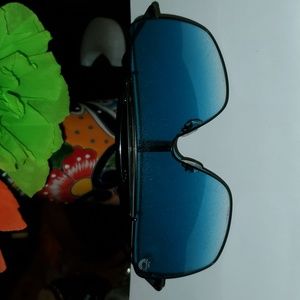 Rainbow Optx Blue Gradient Wrap Sunglasses, Size L, no case